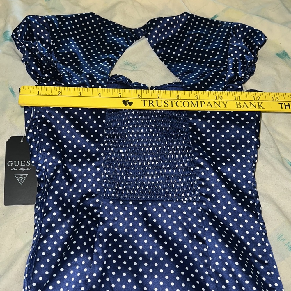 Guess Small blue/white with polka dot sleeveless dress New With Tags made - Picture 7 of 17